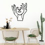 Wallity Hand Face Escultura de Pared de Metal Negra